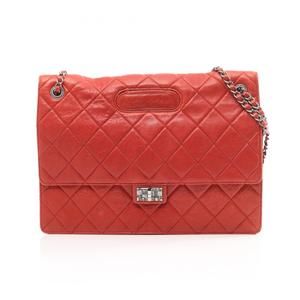 CHANEL 2.55 Matelasse Shoulder Bag Lambskin (Sheepskin) Women's Red A66739